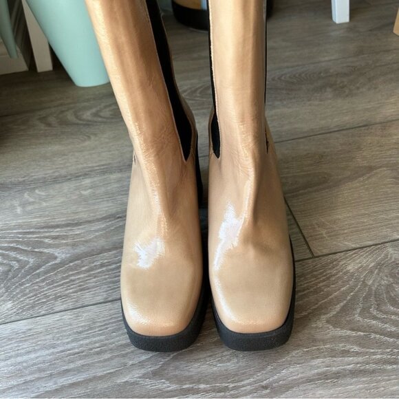 INTENTIONALLY BLANK  Bossy Leather Chunky Platform Chelsea Boots - Picture 4 of 16